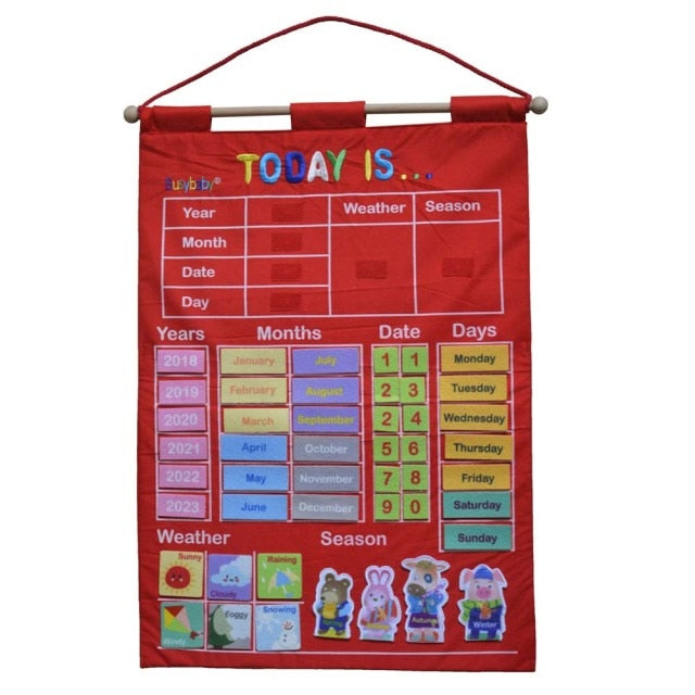 Fabric Calendar Learning Chart